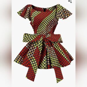 NWOT/SHENBOLEN Womens Dashiki Tops Sleeveless Summer African Printed Slim Fit XL